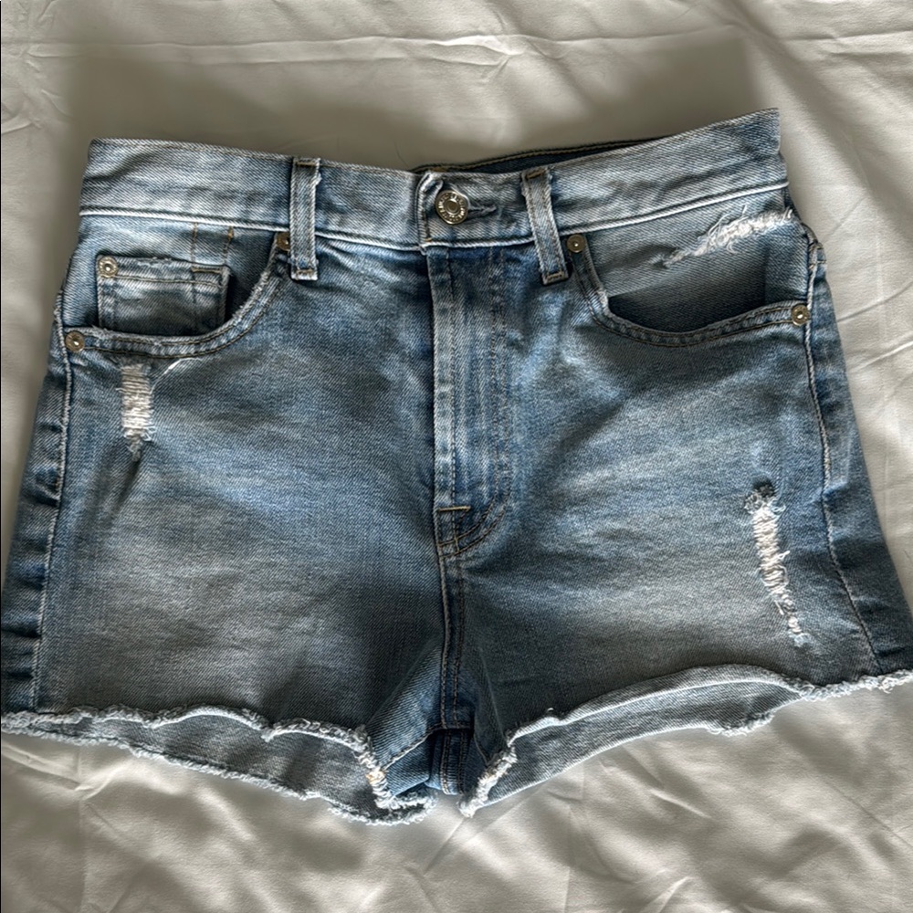 7 For All Mankind Women's Blue Jean Shorts